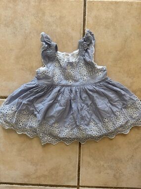 Baby gap Blue Gingham Eyelet Dress